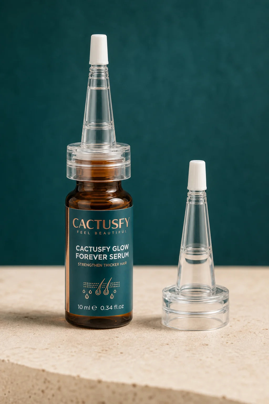Cactusfy Glow Forever Serum vial and dropper detail